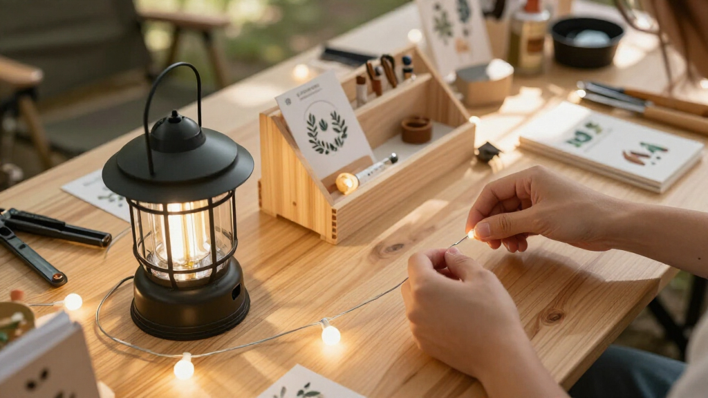 portable lighting for craft fair booth