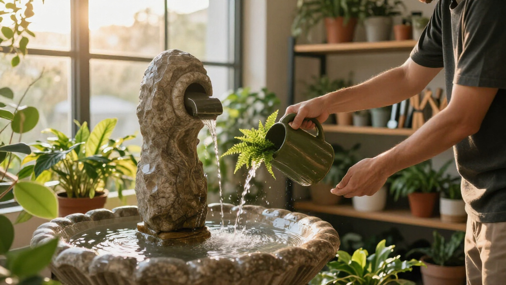 indoor water fountains for plant rooms