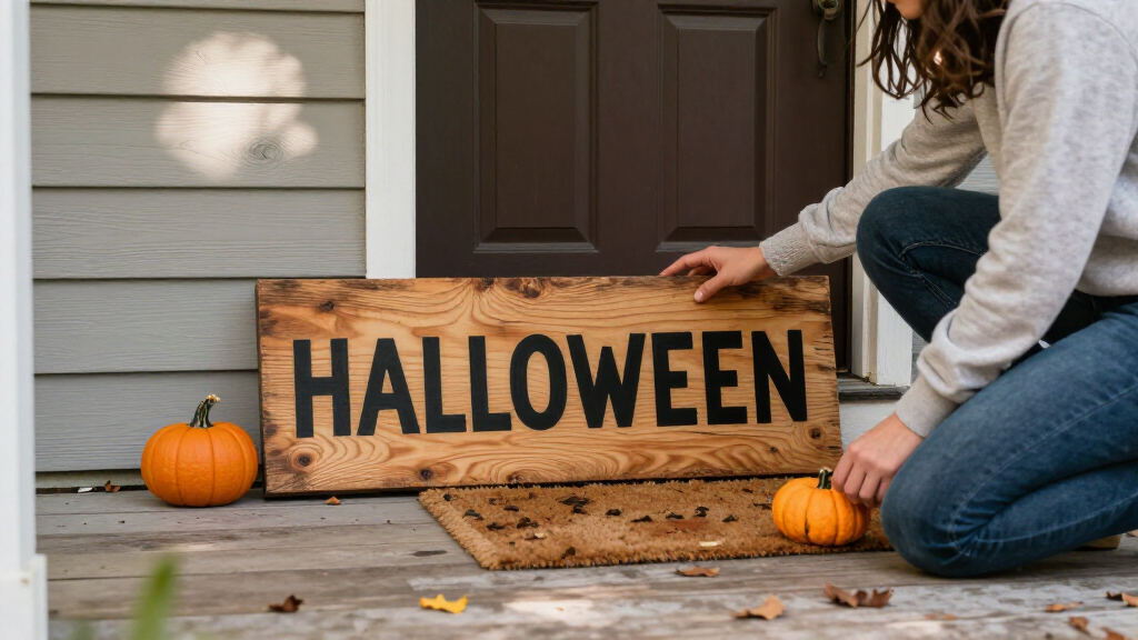 Halloween wooden porch signs