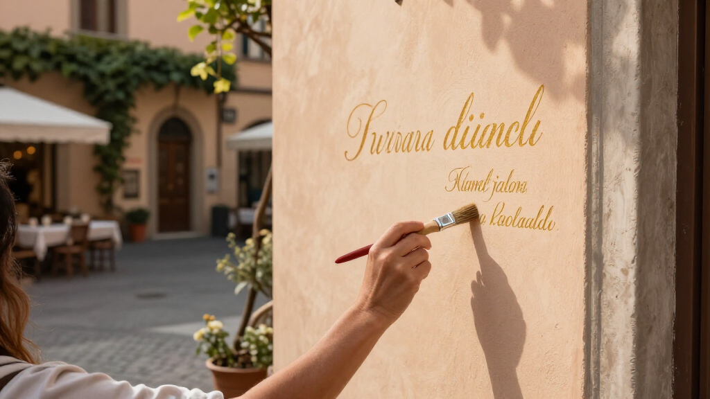 italian script wall stencil