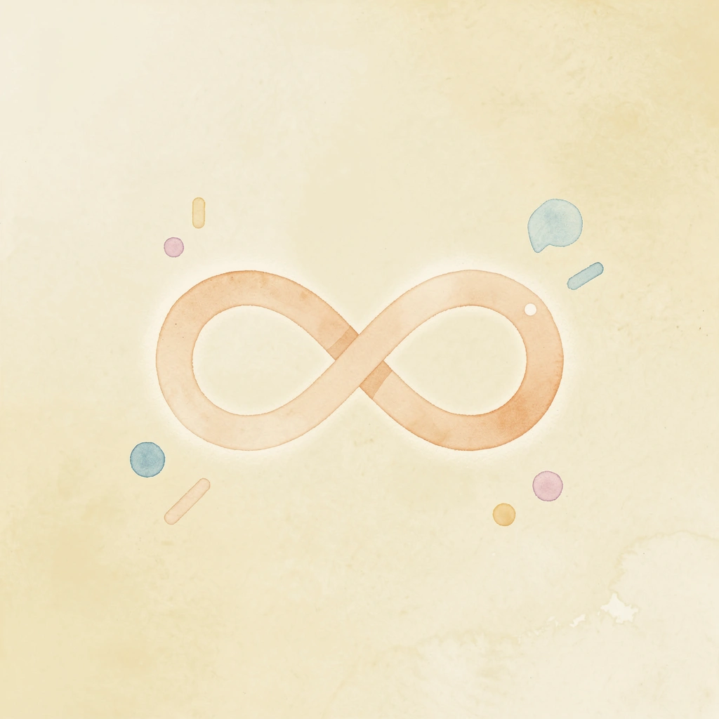 Infinity symbol representing the continuous connection between today's decisions and future financial outcomes
