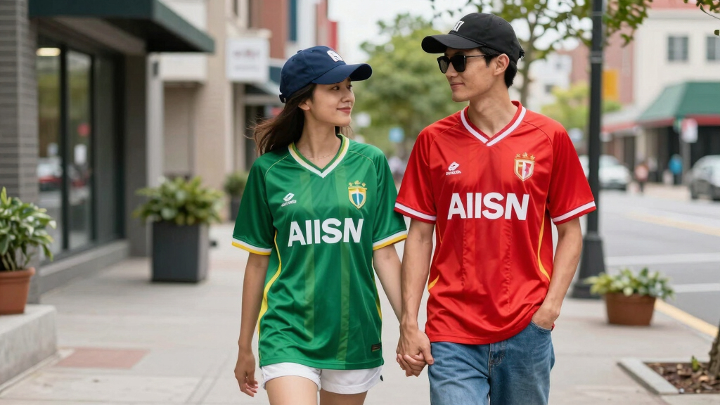 couples matching soccer jerseys