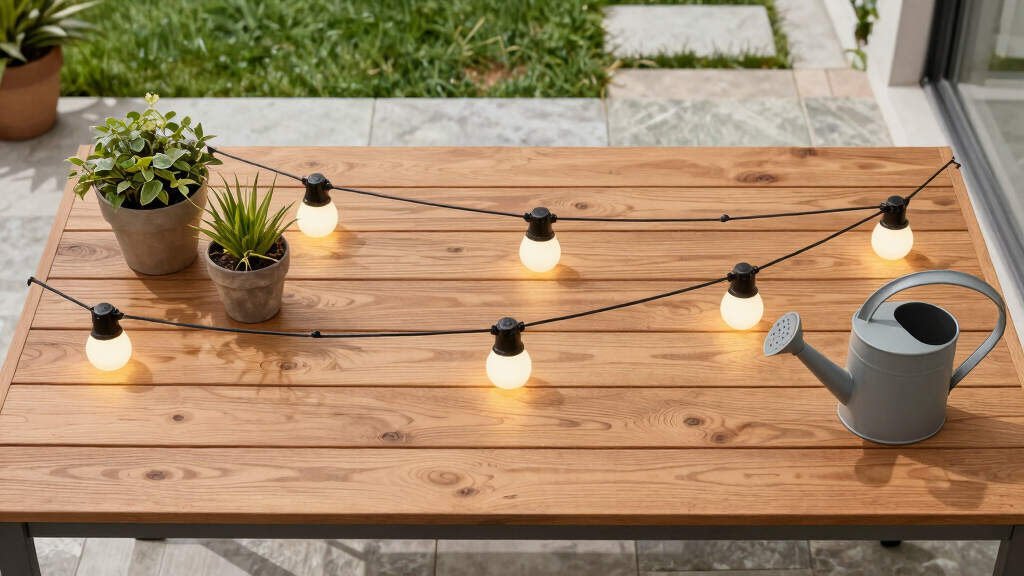 solar-powered outdoor string lights