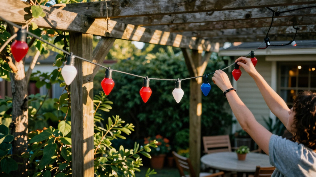 patriotic outdoor string lights