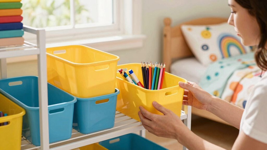 school supply storage bins