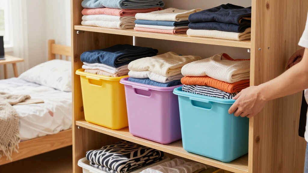 dorm room organization bins