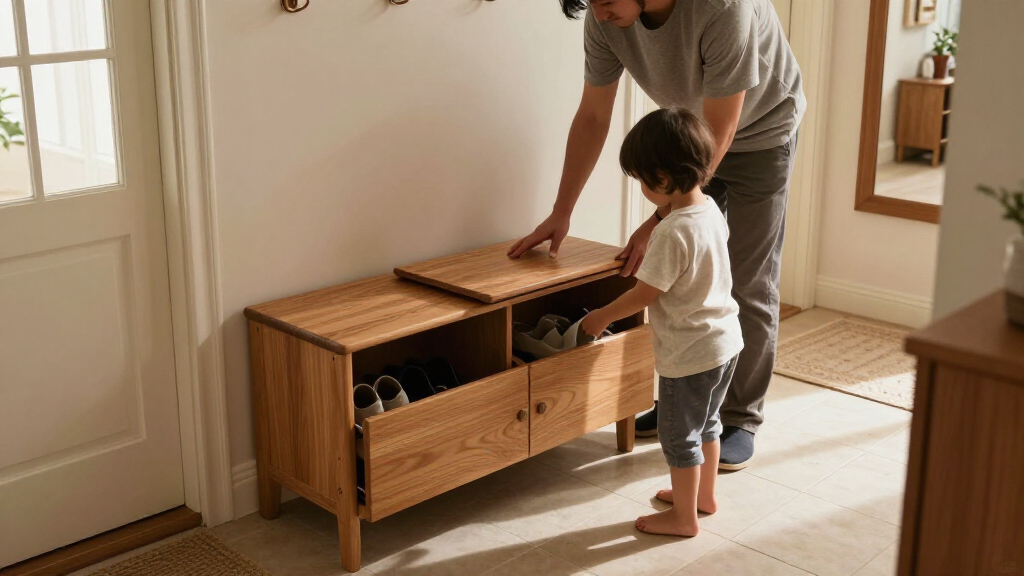 best lockable storage benches for entryway safety