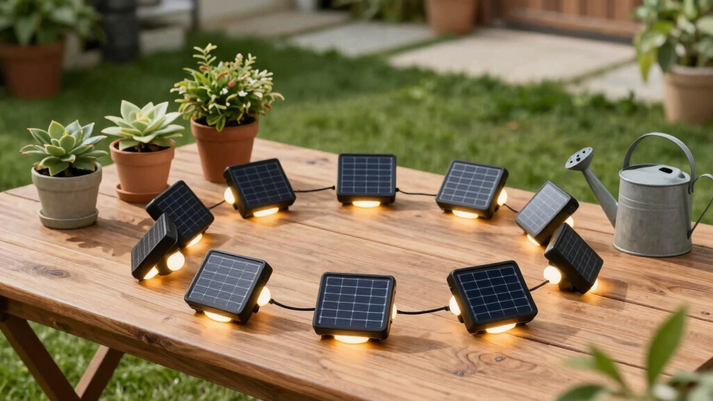 solar-powered outdoor string lights