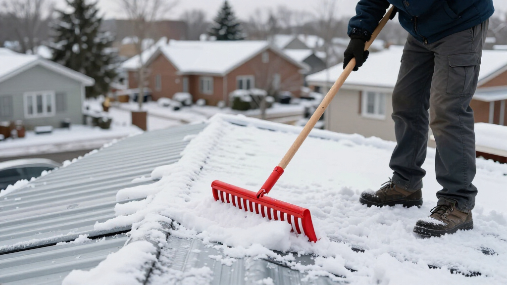 snow roof rake for metal roofs