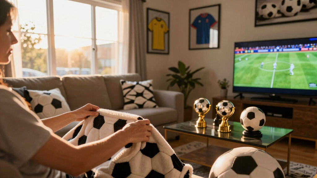 soccer-themed living room decor