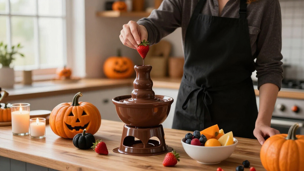Halloween chocolate fondue fountains