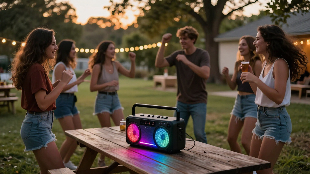 party speakers with lights