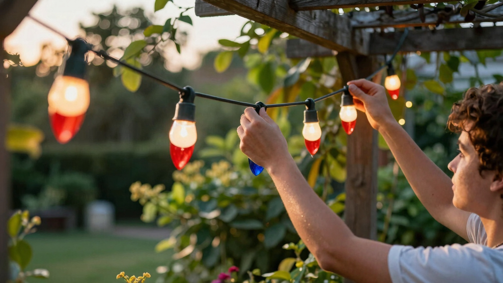 patriotic outdoor string lights
