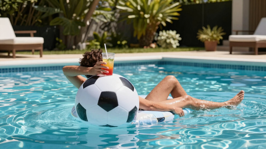inflatable soccer pool floats