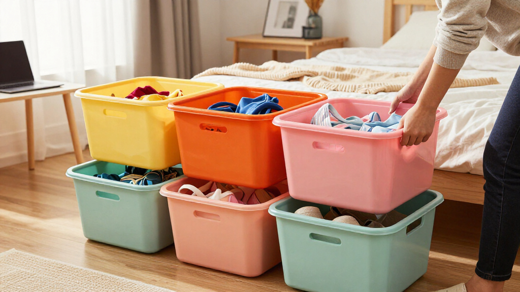 dorm room organization bins