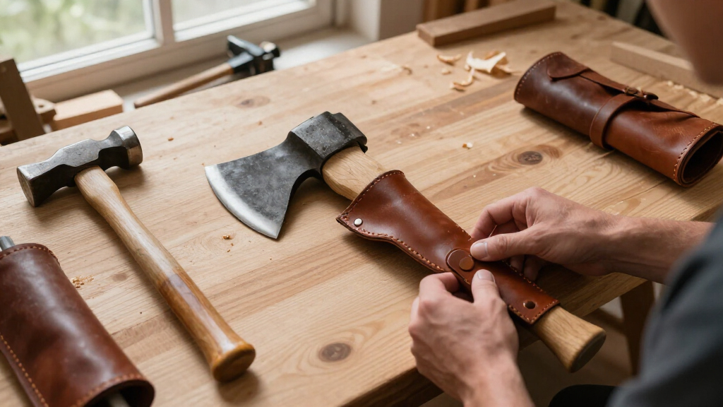 axe sheath leather universal