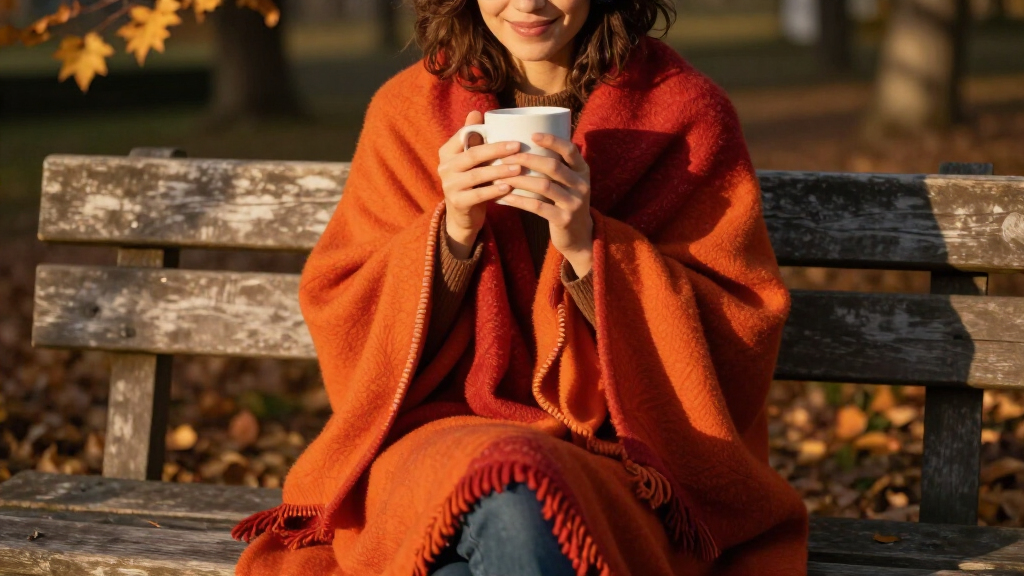 portable fall-themed blanket