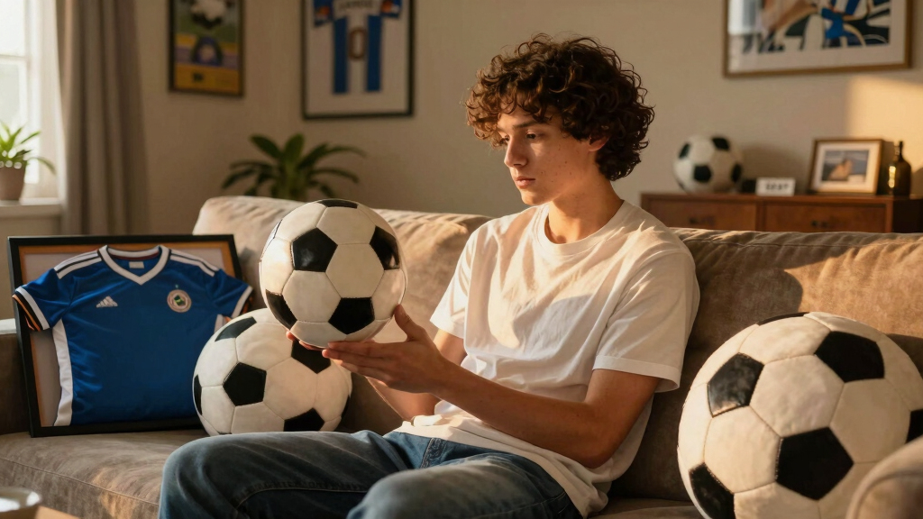 soccer-themed living room decor