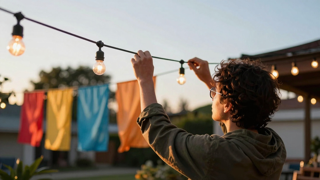 patriotic outdoor string lights