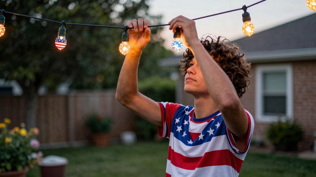 patriotic outdoor string lights