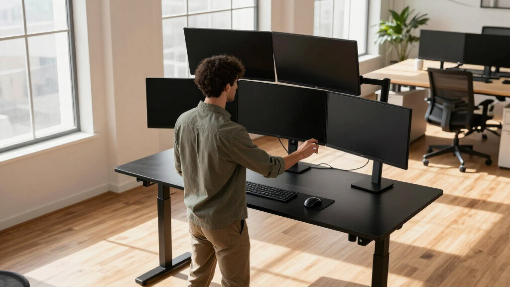 heavy duty standing desks for multiple monitors
