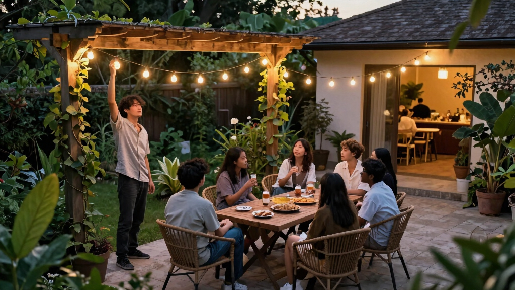 outdoor string lights for watch parties
