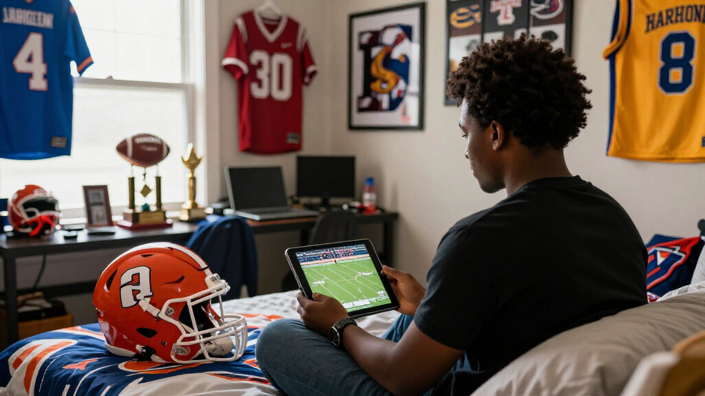 sports fan dorm decor