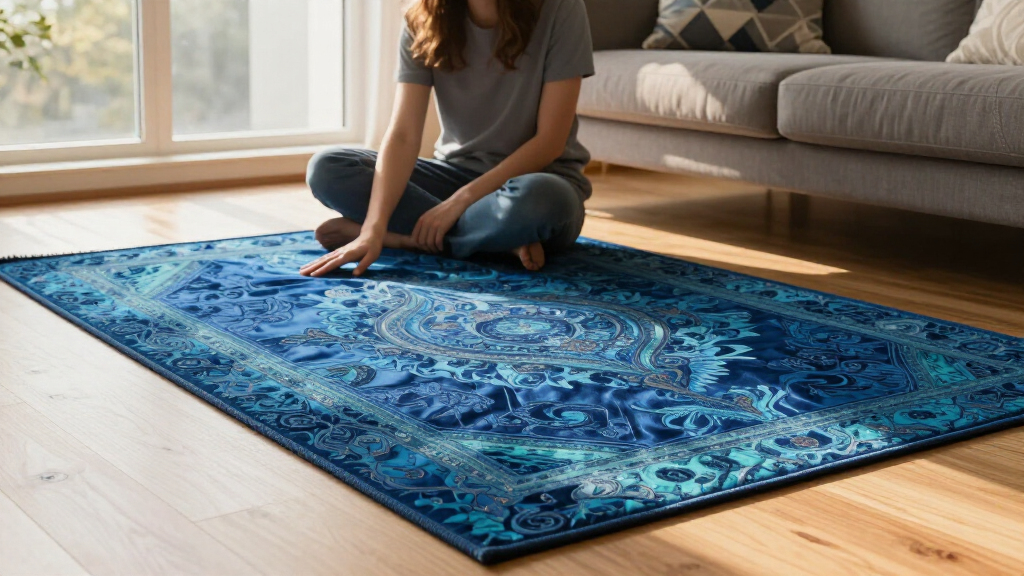 yilong blue silk area rug