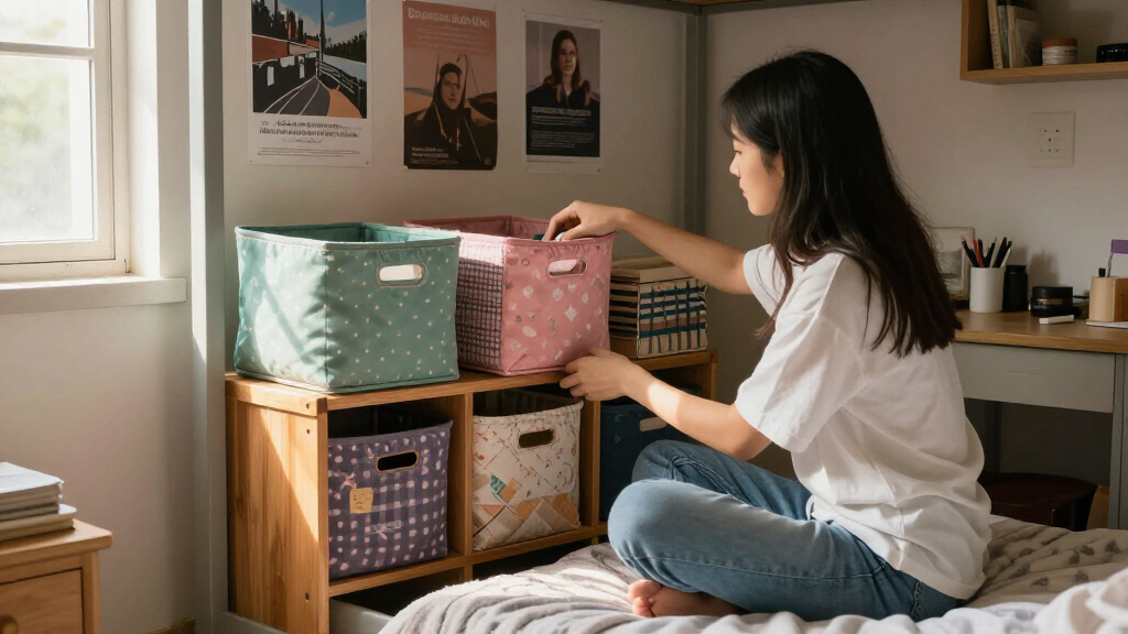 dorm decor and organization bins