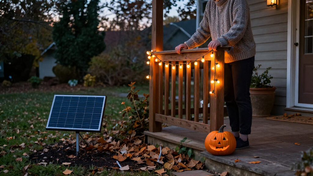solar powered Halloween string lights
