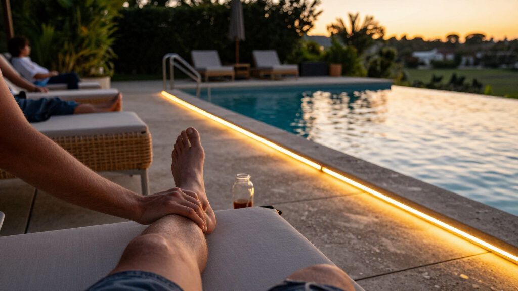 rope lights for pool deck