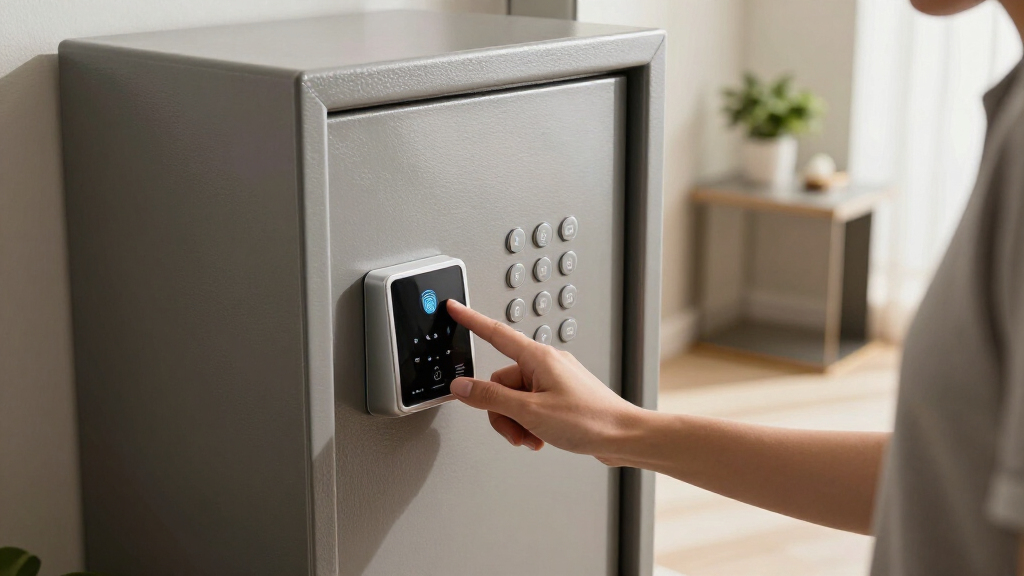 safe with biometric fingerprint and keypad