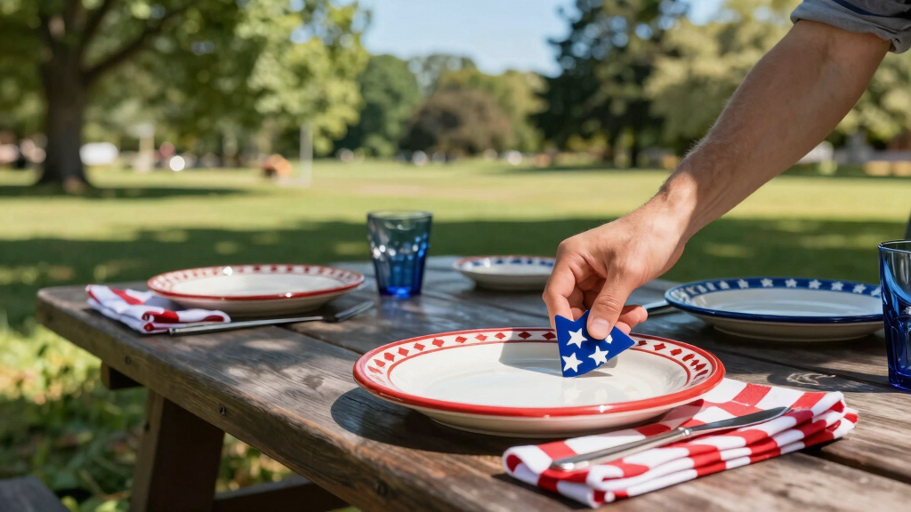 patriotic outdoor dinnerware
