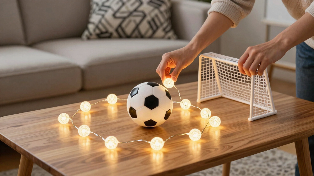 soccer-themed LED string lights