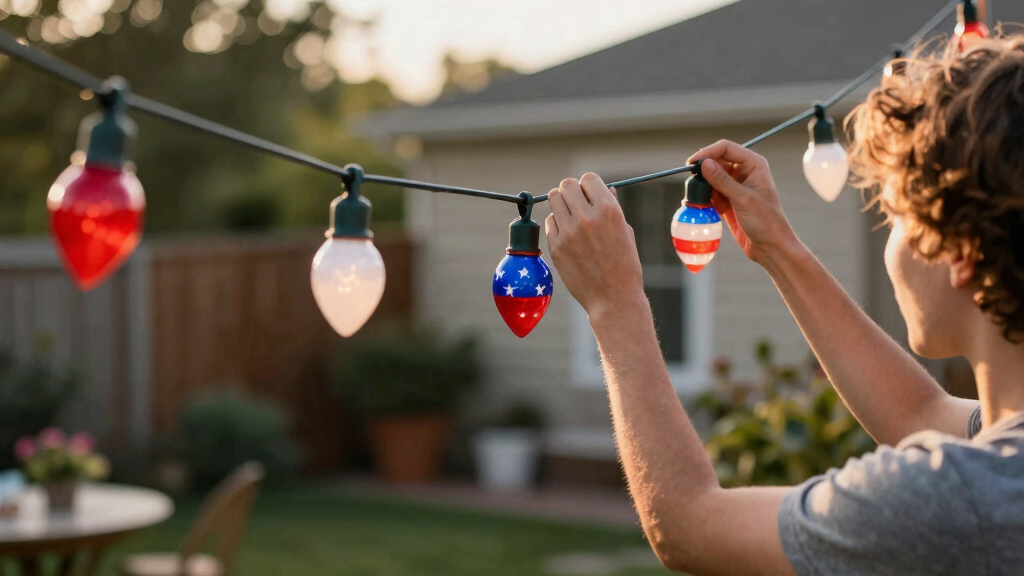patriotic outdoor string lights