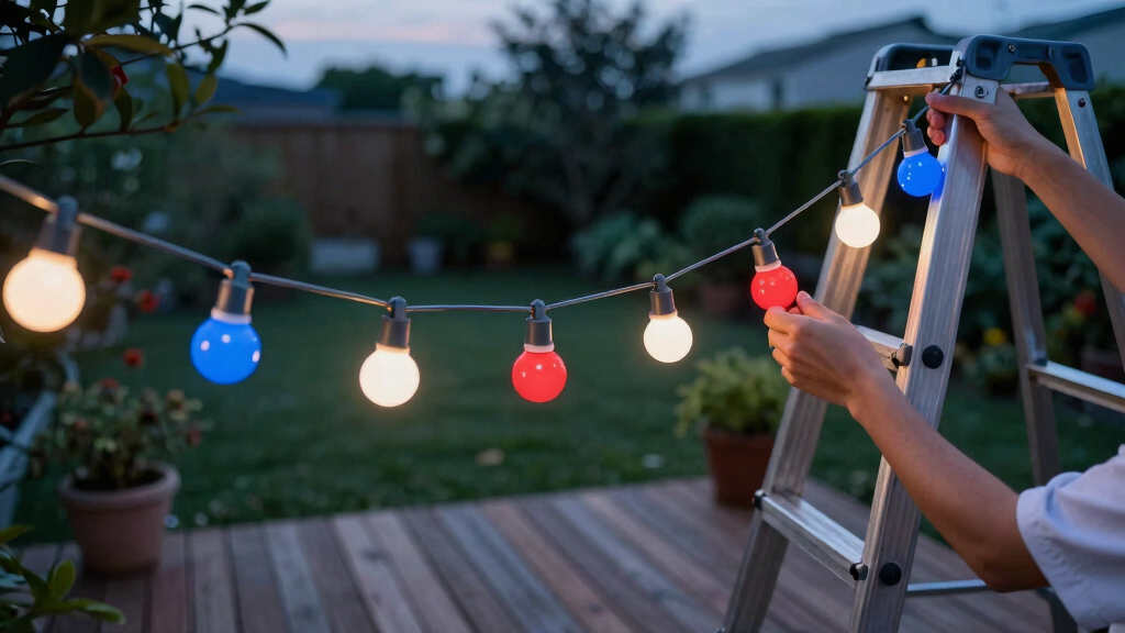 patriotic outdoor string lights