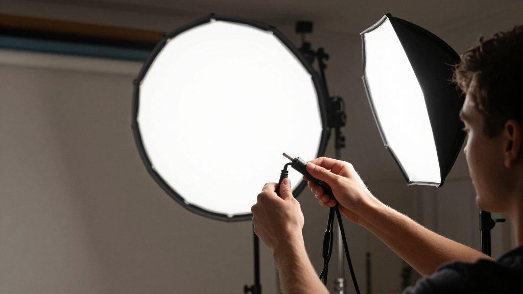 led video light panels with softboxes