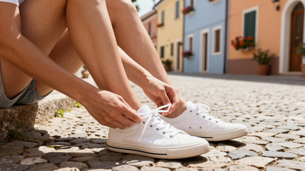comfortable white sneakers for travel