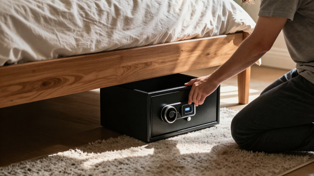biometric gun safe under bed