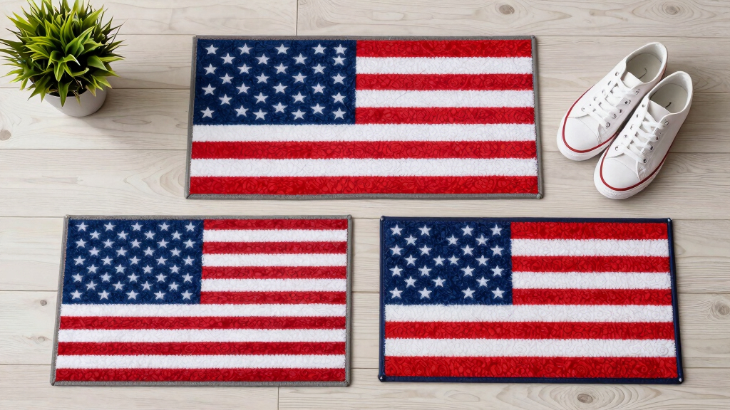 patriotic-themed floor mats