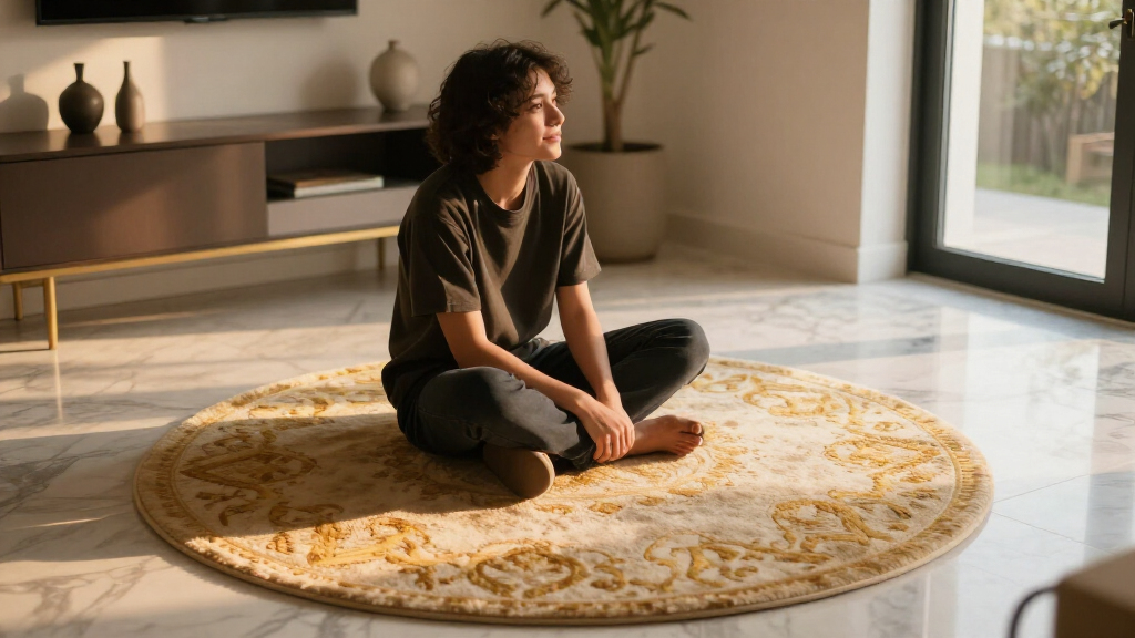 yilong luxury foyer round rug