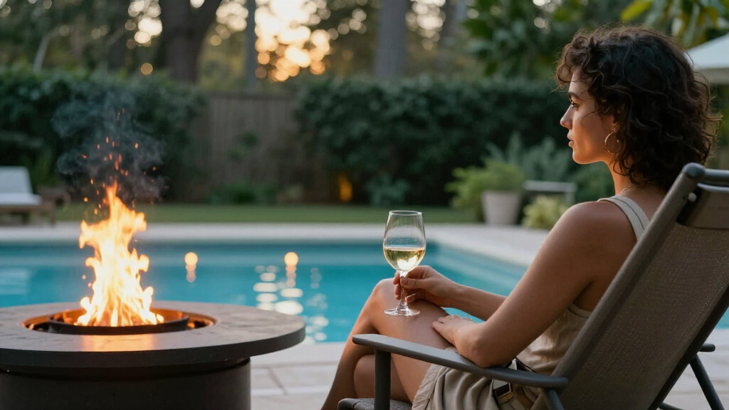fire pit table for pool patio