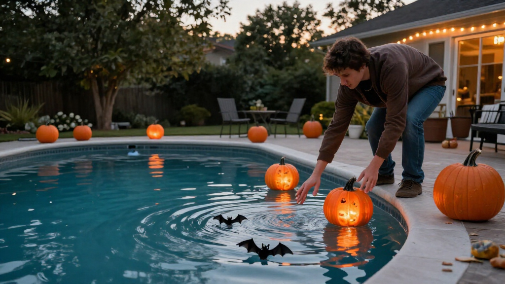 Halloween pool decorations