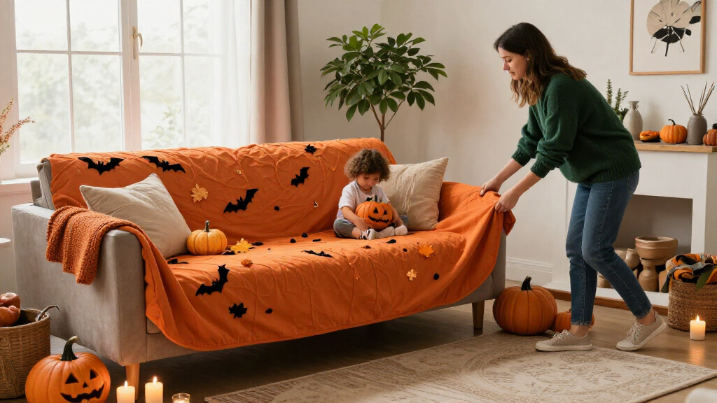 Halloween furniture slipcovers