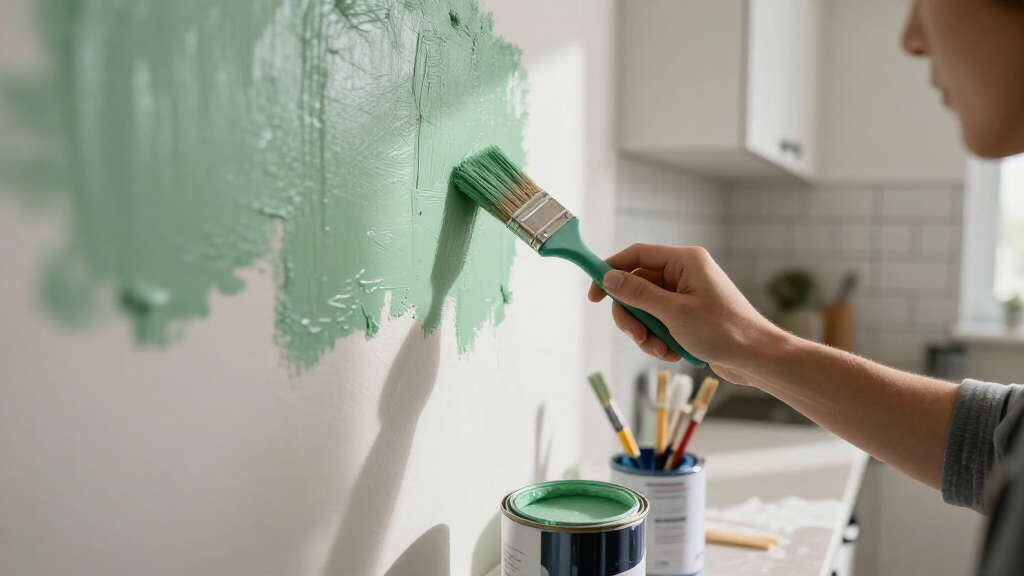 best green and white kitchen paint