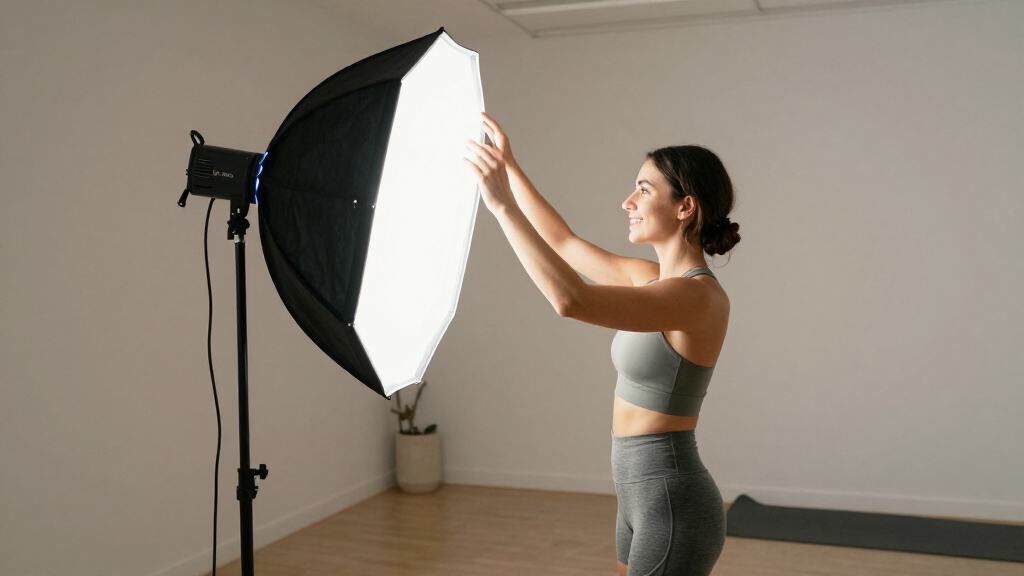 led video light panels with softboxes