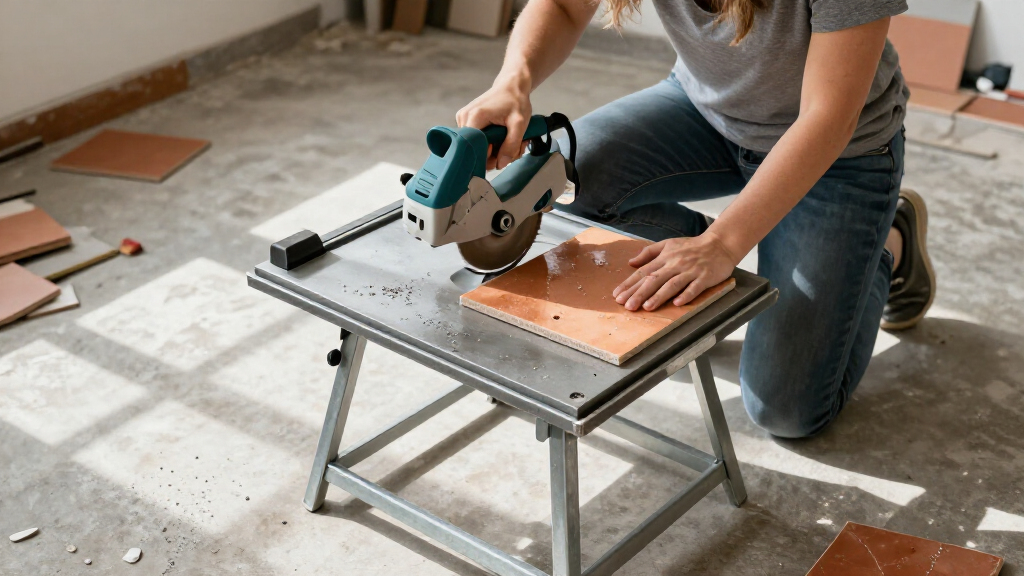 tile saw with stand