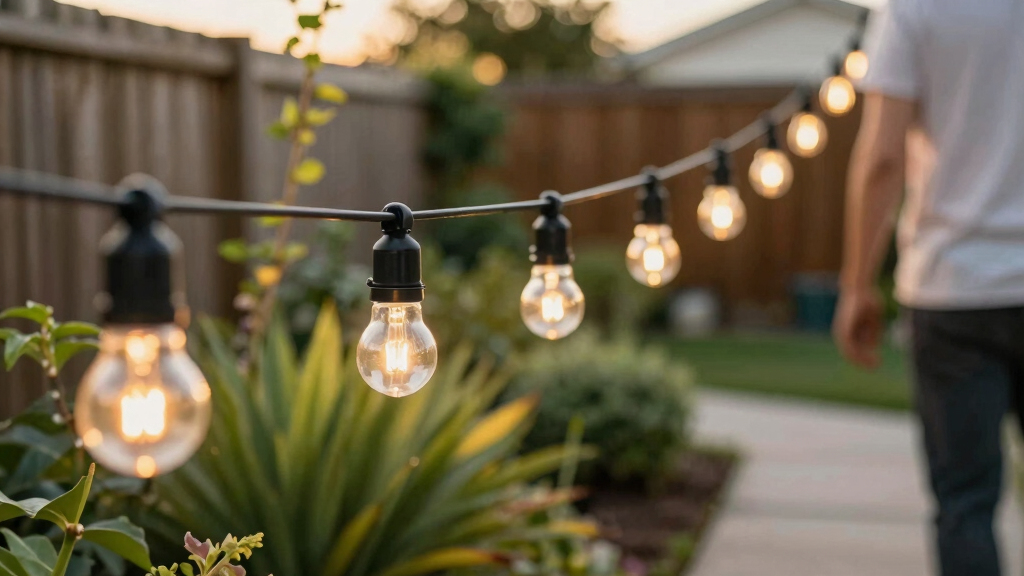 solar-powered outdoor string lights
