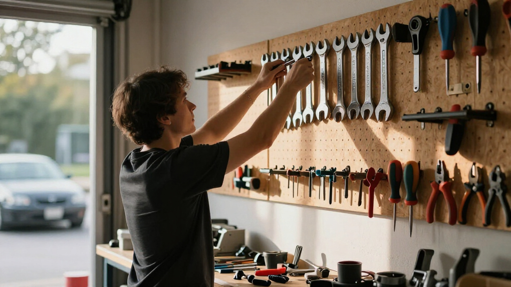 pegboard tool organization wall
