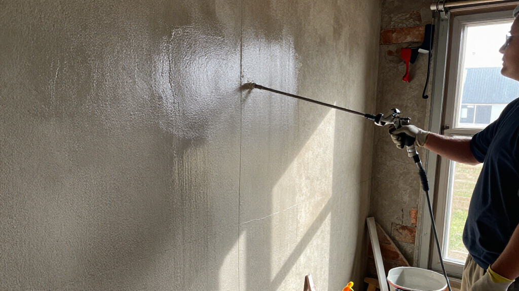 airless paint sprayer for damp proof coatings
